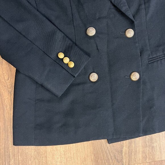 Vintage Pendleton Double Breasted Blazer Jacket 100% Virgin Wool Black Sz 4 - Picture 8 of 10